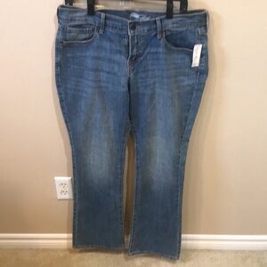 NWT Old Navy The Flirt Jeans Medium Wash Boot Cut 5 Pocket Jeans-Size-12 Short